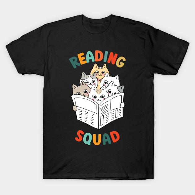 Cats reading squad T-Shirt by DottedLinePrint
